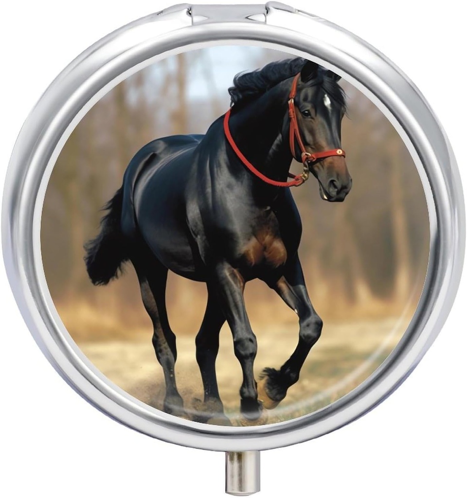 ピルボックス3コンパートメントラウンドピルオーガナイザーローデイリーメタルピルコンテナの旅行馬のための小さなピルケース ビタミンサプリメントのためのポータブル薬オーガナイザー ポケットを追求