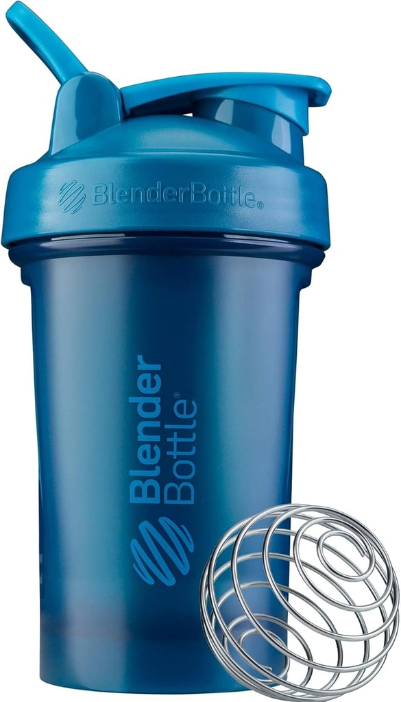 BlenderBottle Classic V2 Shaker Bottle Perfect for Protein Shakes and Pre Workout, 20-Ounce, Ocean Blue