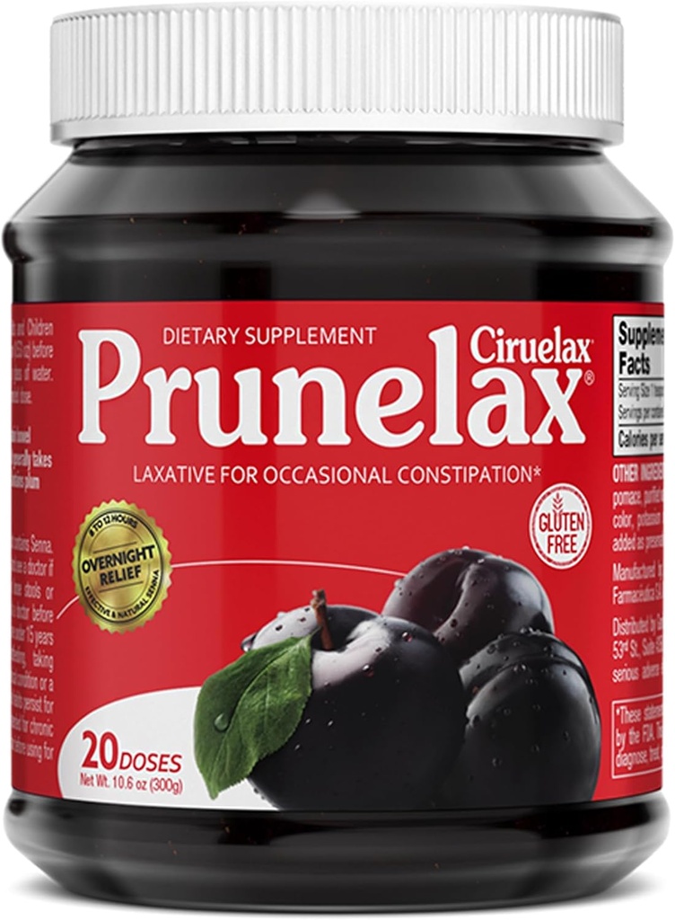 Prunelax / Ciruelax正規強度ラキサティブジャム - オカソリ便秘のためのグルテンフリーの天然成分乳剤 - 10.6 Oz