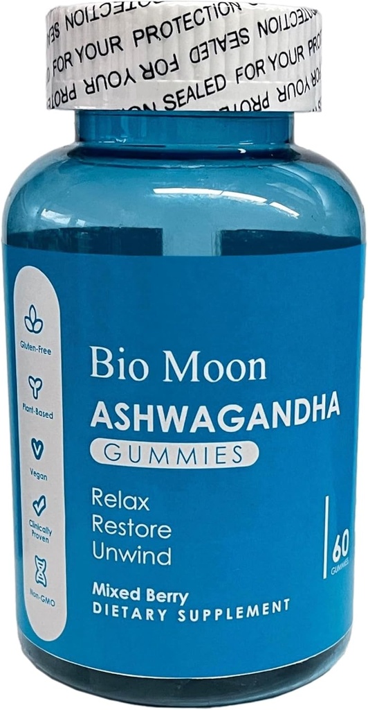 Ashwagandha グミー & ビタミン D3 グミーズ オーガニック アシュワガンダ サプリメント 改良のための睡眠, ストレスリリーフ & 男性と女性のための気分カルム 60 カウント (非GMO, ゼラチン無料 & グルテンフリー)