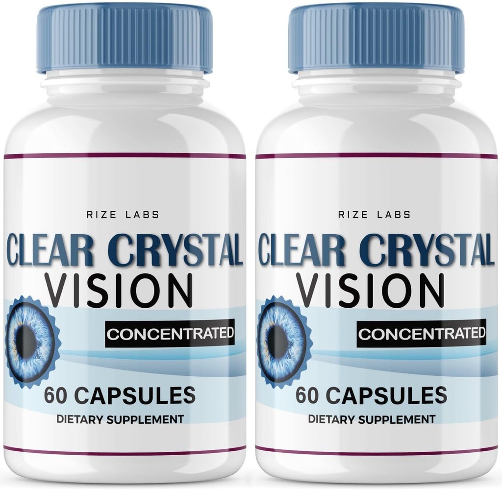rize labs (2 Pack) Clear Crystal Vision Supplement, Clear Crystal Vision for Blurry Eyes, ClearCrystal Vision to Support Healthy Eye Functions, Clear Crystal Vision Formula Reviews (120 Capsules)