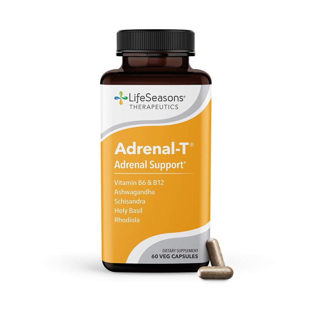 LifeSeasons Adrenal-T - 副腎疲労サポートサプリメント - 低コルチゾールの助け - 避けてください - エイドストレス管理 - 活性化 - アシュワガンダ適応症 - 60カプセル
