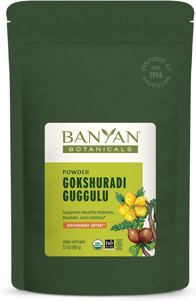 Banyan Botanicals Gokshuradi Gugguluパウダー - Gugguluとオーガニックアーユルヴェーダサプリメント&Gokshura - ヘルシーな尿路と腎臓サポートのために* - 3.5オンス - 非GMO持続的に供給ビーガン