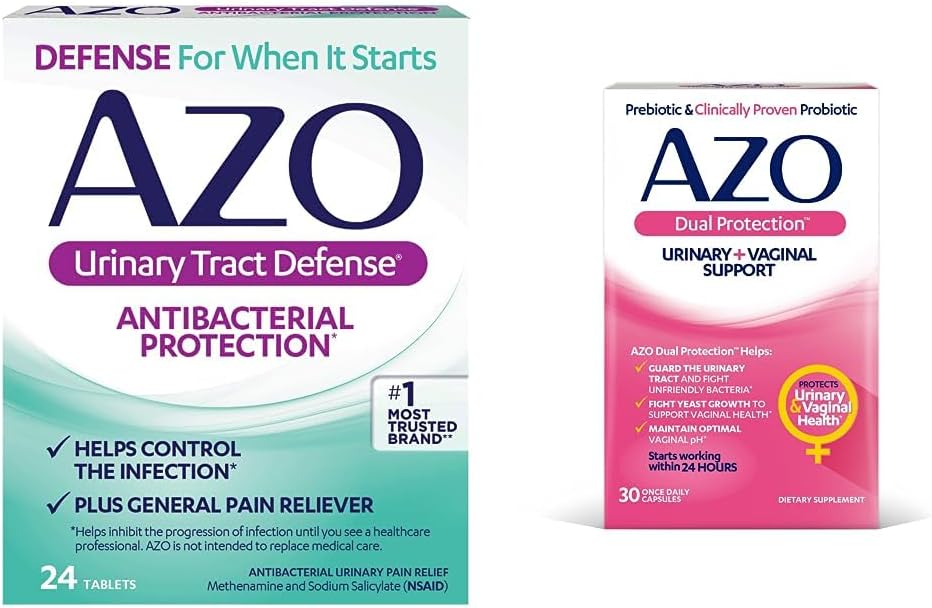 AZO の尿路の防衛抗菌保護、助けは医者 24 カウント + 二重保護、尿 + 腟サポート*、プロバイオティクス、30 の計算を見ることができるまで UTI を制御します