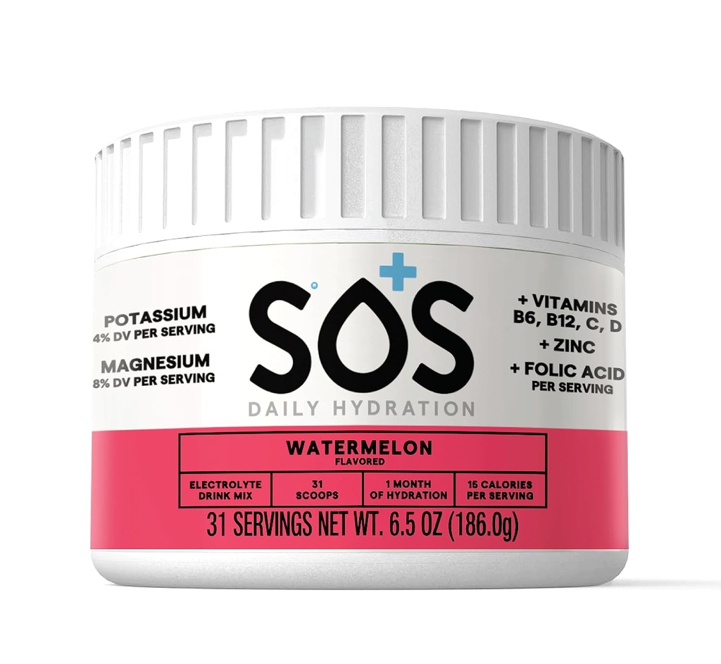 SOSハイドレーション電解ドリンクミックス | 31 サービング | 低糖 | 15 カロリー | Keto-Friendly & Rapid Rehydration | ウォーターメロン