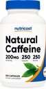 Nutricostナチュラルカフェイン200mg、250ベジタリアンカプセル - グルテンフリー、非GMO