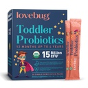 Lovebugは、プレバイオティックファイバーとプロバイオティックパウダー - Toddler免疫サポート&便秘救済 - USDA子供向け有機プロバイオティクスグアット&消化器用健康(エイジ1-4) - 30パック(未熟)