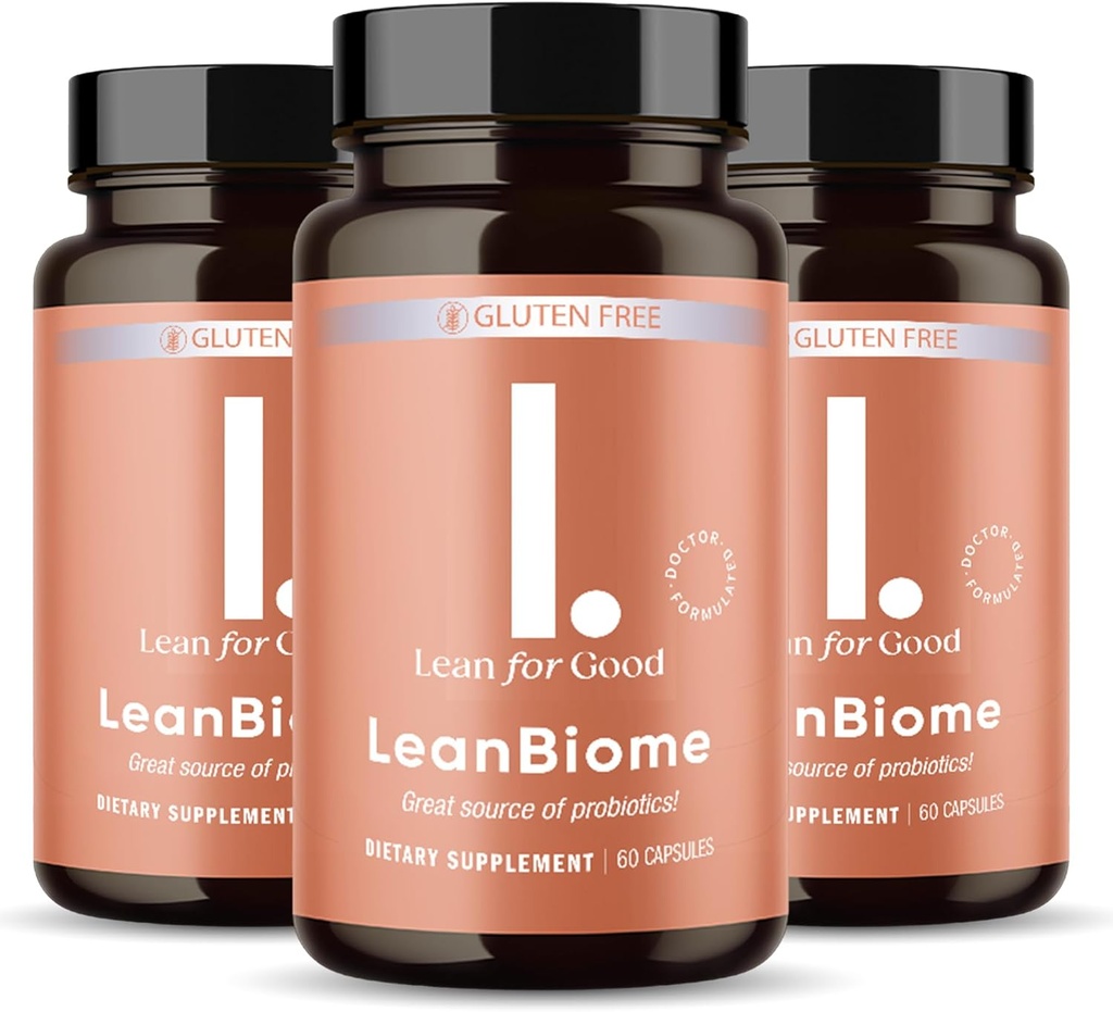 LeanBiome、9-Strain Probiotic式、バランスの取れたGut Microbiome、Greenselect Phytosomeと強力なGut Probiotics - 60カプセル、3パックをサポート