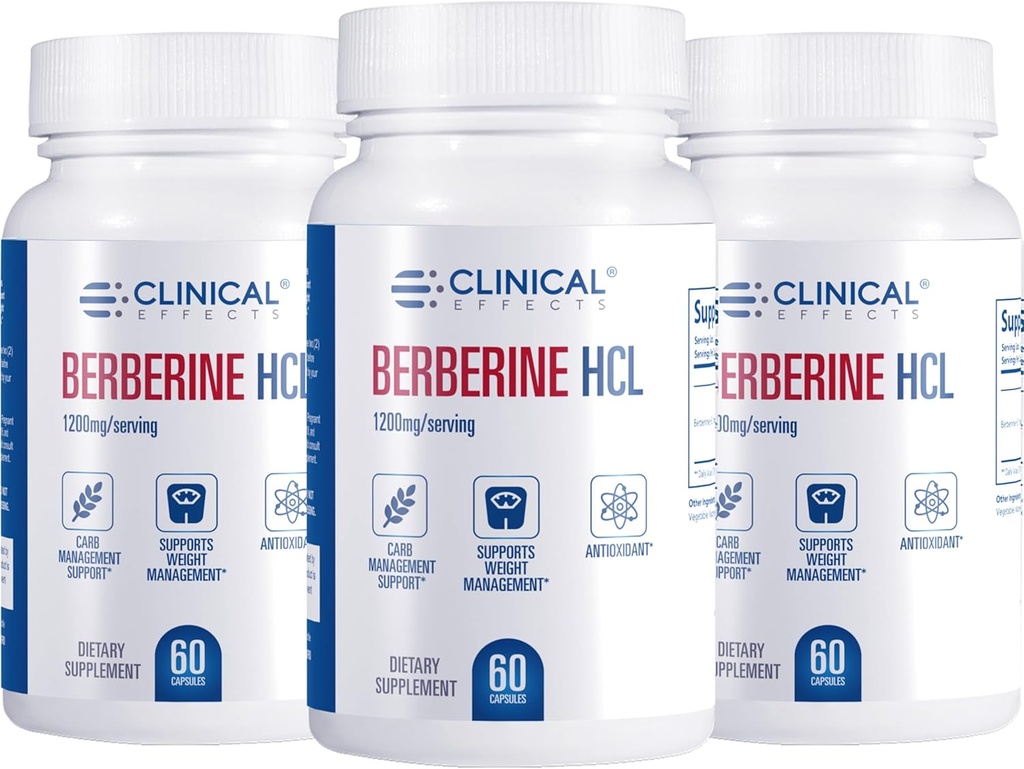 臨床効果 Berberine HCL - 純粋な Berberine 1200mg - 肝臓サポート - ビーガンサプリメント - 3パック - アメリカ製