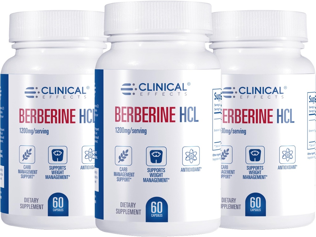 臨床効果 Berberine HCL - 純粋な Berberine 1200mg - 肝臓サポート - ビーガンサプリメント - 3パック - アメリカ製