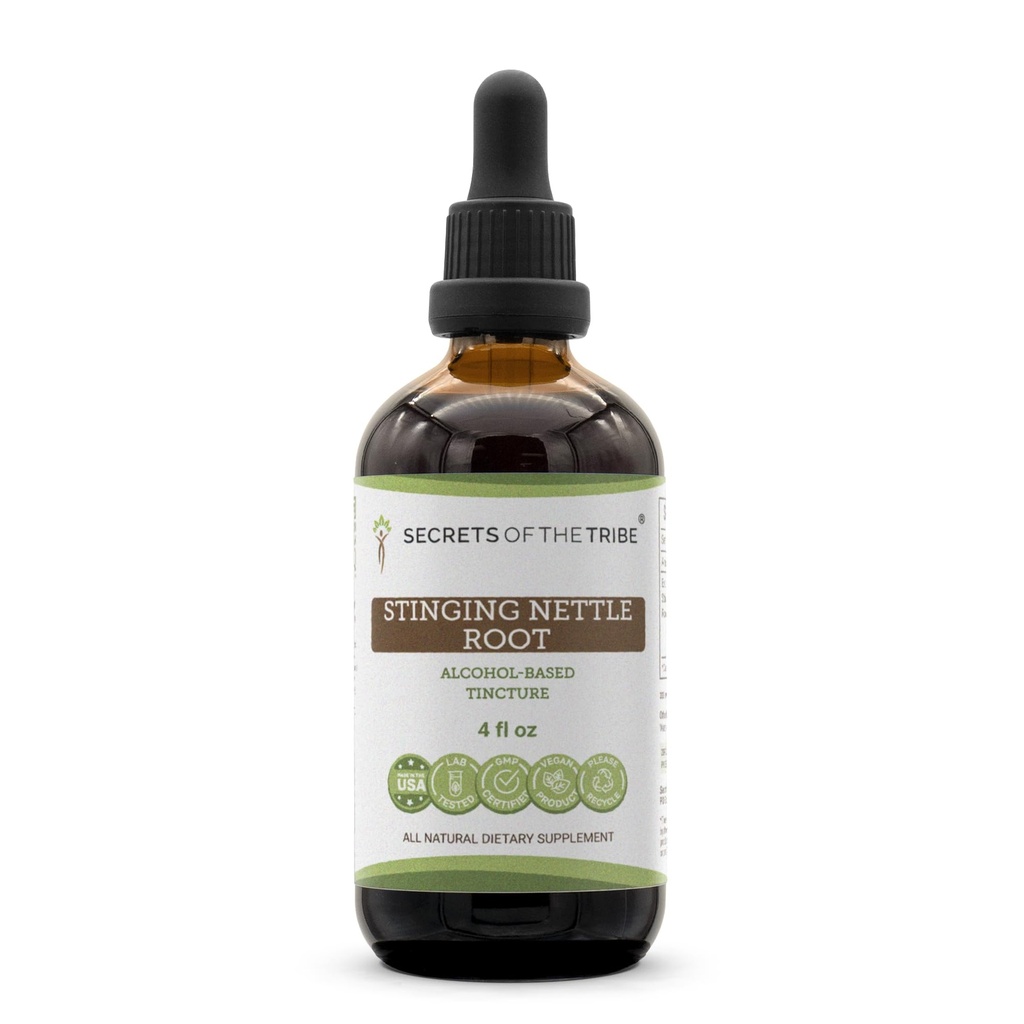 トリブの秘密 - ネトルルートチンアルコール抽出物を刺す - ネトル(Urtica Dioica)乾燥ルート4 OZ