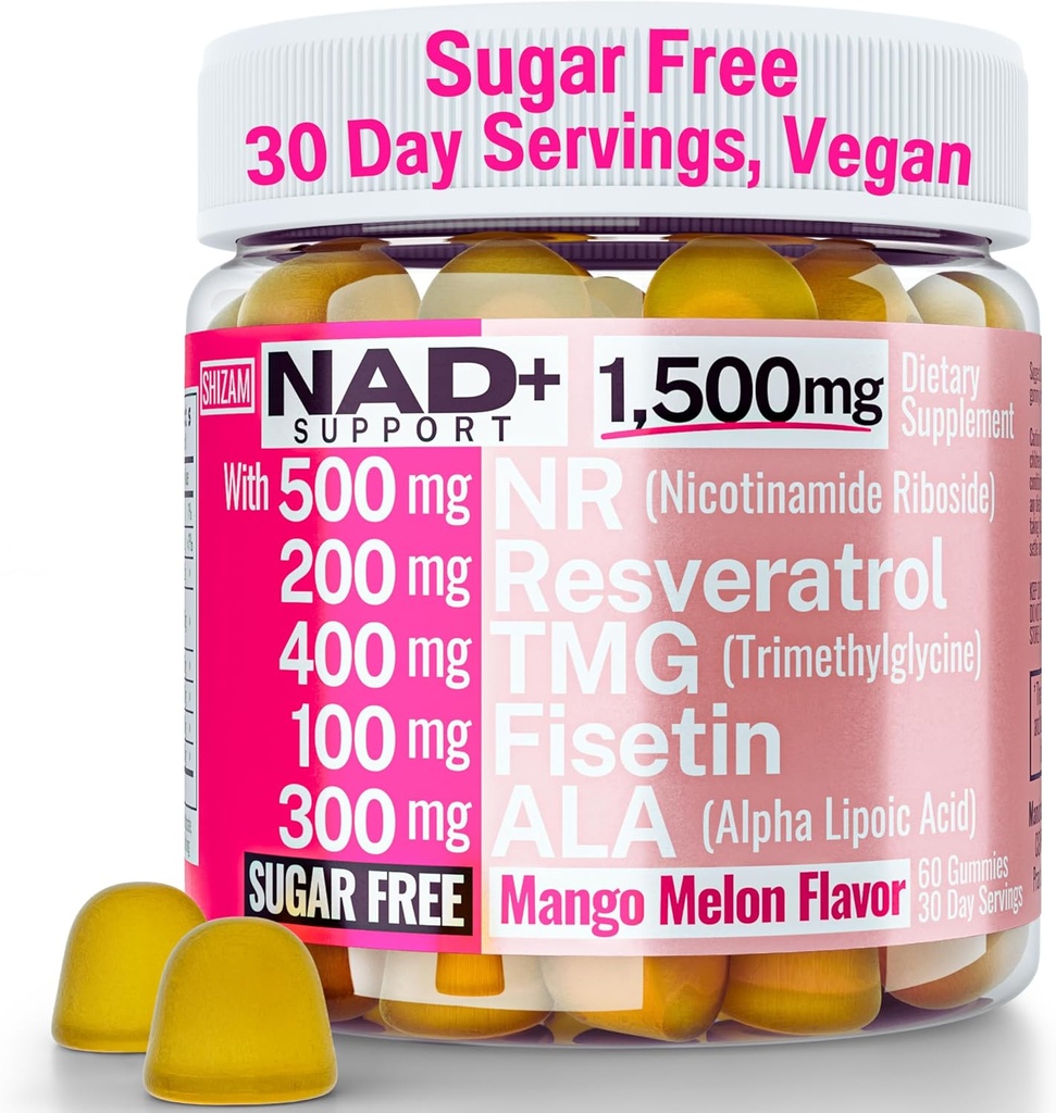 1500mg NAD +砂糖無料グミリー | NAD +プラス NR TMG ALAトランスレスベラトロールフィセチンサプリメント | ニコチンアミドリボシドトリメチルグリシンアルファリポ酸ベテーヌピルカプセルチンサプリメントアル