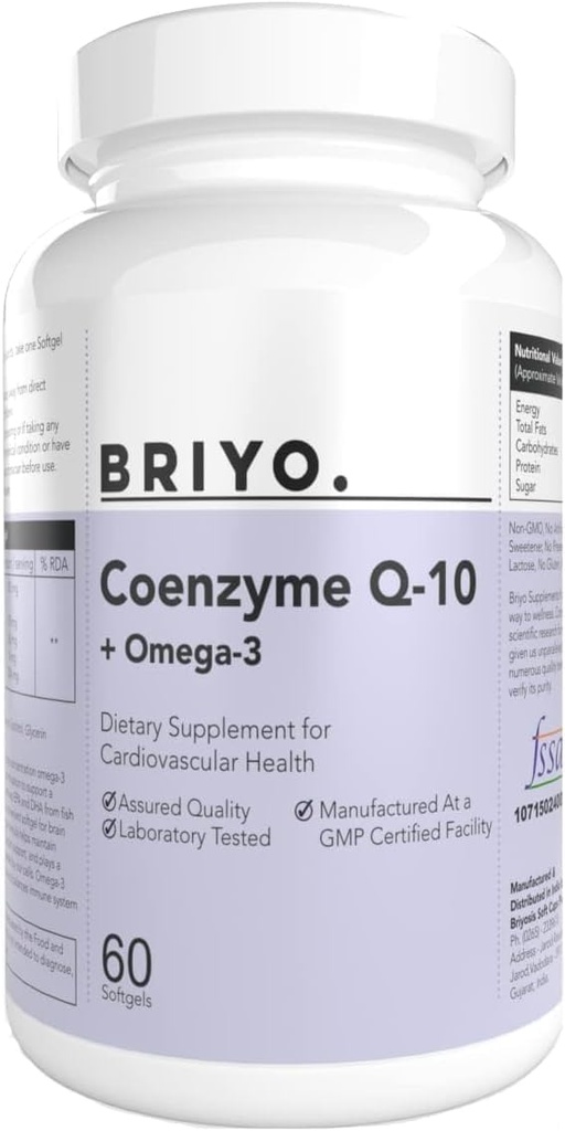 CoenzymeQ10 + Omega 3-150 mg Omega 3 + 100 mg Omegas 3 with Lycopene and Selenium for Heart Health, 細胞エネルギー, 抗酸化サポート