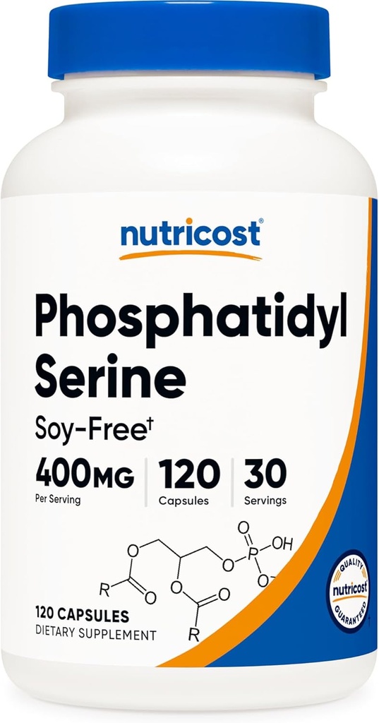 Nutricost Phosphatidylserine 400mg、120のカプセル-大豆は、30のサービング、菜食主義者の友好的、非GMOのグルテンフリー放します