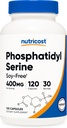 Nutricost Phosphatidylserine 400mg、120のカプセル-大豆は、30のサービング、菜食主義者の友好的、非GMOのグルテンフリー放します