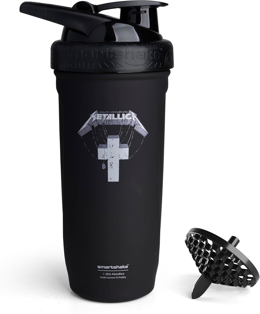 Smartshake Rockbandはステンレス鋼の蛋白質のシェーカーのびん900のmlを補強します  30のoz - Leakproof Screw-onのふた- BPAは放します–Unisex -びんのPopetのロゴのマスター