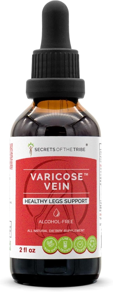 Tribe Varicose Veinアルコールフリー、Glycerite Butcher's Broom、馬チェストナッツ、Bilberry、Cayenne、Gotu Kola、Grapeの秘密。 チンキ、草のエキスの健康な足サポート2のOZ