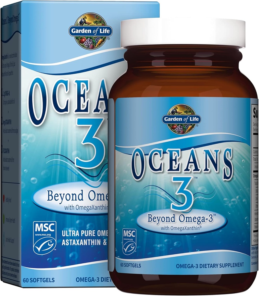 OmegaXanthin、EPA、DHAの補足、1200のmg Omega 3の魚油、アスタキサンチン及びブラウンの海藻のエキス- 60のSoftgelsとのOmega-3の庭
