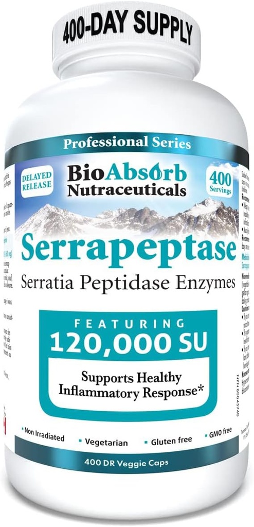 BioAbsorbのSerrapeptaseの補足120000 SPUの高い効力、遅れた解放