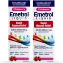 Emetrol Children's Non-Drowsy Liquid Nausea Relief - Upset Stomach Medicine - Nausea Relief for Kids - Mixed Berry Flavor - 4fl oz, 2 Pack