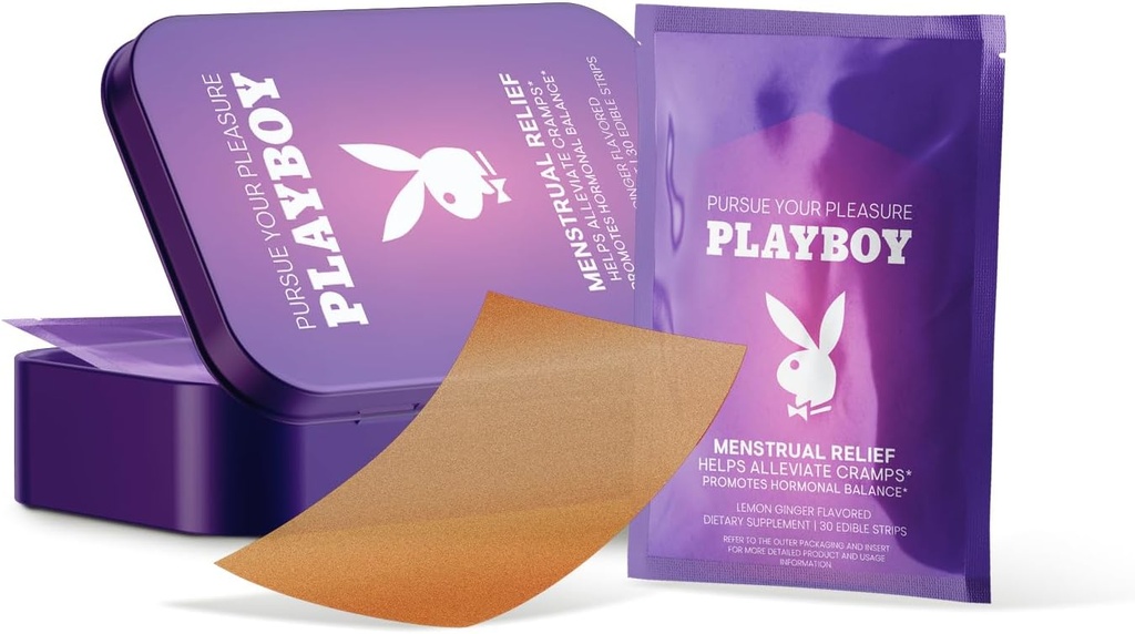 AVID playboy - 月経リリーフPMS経口ストリップ(30エディブルストリップ) 速い溶解PMS Crampリリーフと女性のためのホルモンバランスストリップ - レモンジンジャー風味マルチベネフィットPMS 女性のためのサプリメント