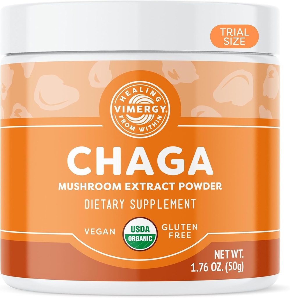 Vimergy Chaga Powder – Superfood Cellular Support* – Benefits Cardiovascular Health* – USDA Certified Organic, Vegan, Gluten-Free – 33 Servings