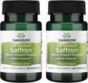 Swanson Full Spectrum Saffron (Whole Ground Stigmas)-Herbal Supplement Promoting Natural Mood Support & Stress Management - Organic Spanish Saffron Supplement-(60 Veggie Capsules, 15mg Each) 2 Pack