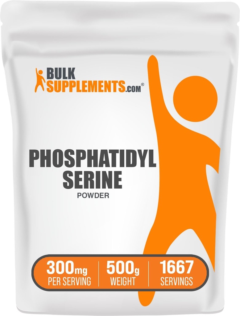 BulkSupplements.com Phosphatidylserine Powder - Phosphatidylserine Supplement, Sourced from Soy Beans - 300mg per Serving (60mg of Phosphatidylserine), 500g (1.1 lbs) (Pack of 1)