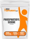 BulkSupplements.com Phosphatidylserine パウダー - Phosphatidylserine サプリメント、Sony Beans - 300mg per サービング(Phosphatidylserineの60mg)、500g(1.1 lbs)(パッケージ1)