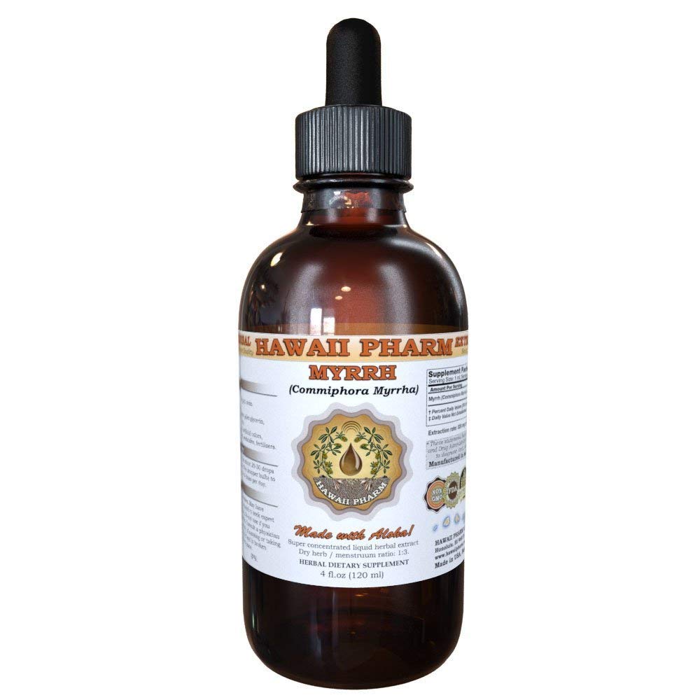 ハワイ Pharm Myrrh 液体抽出物, オーガニック Myrrh (Commiphora myrrha) Tincture Herbal Supplement, 米国製, 4 fl.oz