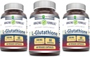 Amazing Formulas Reduced L-Glutathione Supplement | 500 Mg Per Serving | 60 Veggie Capsules | Non-GMO | Gluten Free | Made in USA | (Pack of 3)