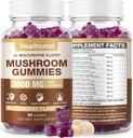 3000MG Mushroom Complex Gummies 10 Blend - Lion's Mane Gummies for Adults, Cordyceps, Shiitake, Reishi, Chaga, - Brain, Immune Support & Stress Relief, Energy, Mushroom Supplement for Men & Women 60ct