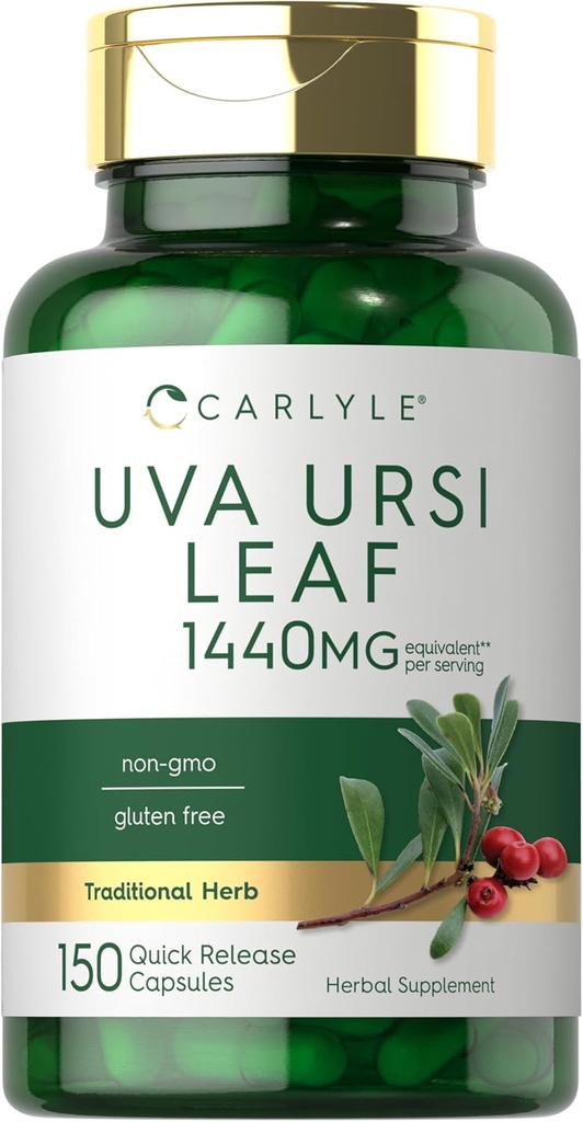 Carlyle Uva Ursi カプセル | 1440mg | 150 カウント | ハーブリーフエキス | 非GMO | グルテンフリーサプリメント