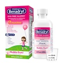 Benadrylの子供の染料なしのアレルギーの救助の液体、子供のためのアレルギーの薬、12.5のmg Diphenhydramine HClのAntihistamineのRelieves Runnyの鼻及びスネージ、Parabenなし、泡のガムの味、8のfl。