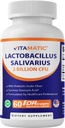Vitamatic Lactobacillus Salivarius 2 Billion per DR カプセル - 60 カウント - 消化器系サポート - プレバイオティックインリン繊維(1 ボトル)で作られた