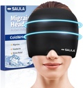 SALILA Migraine Relief Cap - Advanced Cooling Gel Ice Pack, Odorless Headache Hat, One Size Fits All, Cold & Hot Therapy for Sinus, Tension, Stress Relief - Instant Headache Soothing