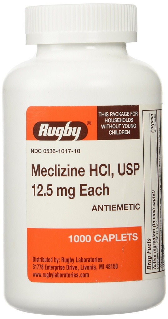 MECLIZINE TABS 12.5 MG OTC*RUGのサイズ:1000