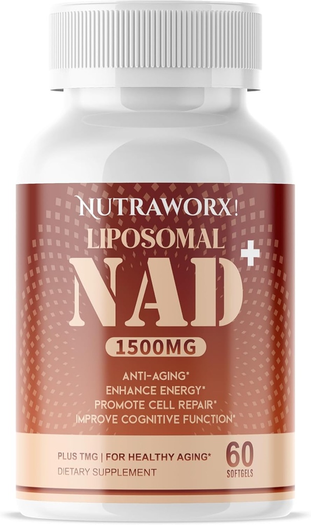 Nutraworx Liposomal NAD + - 毎日のウェルネスのためのTMGとサプリメント - 60 Softgels