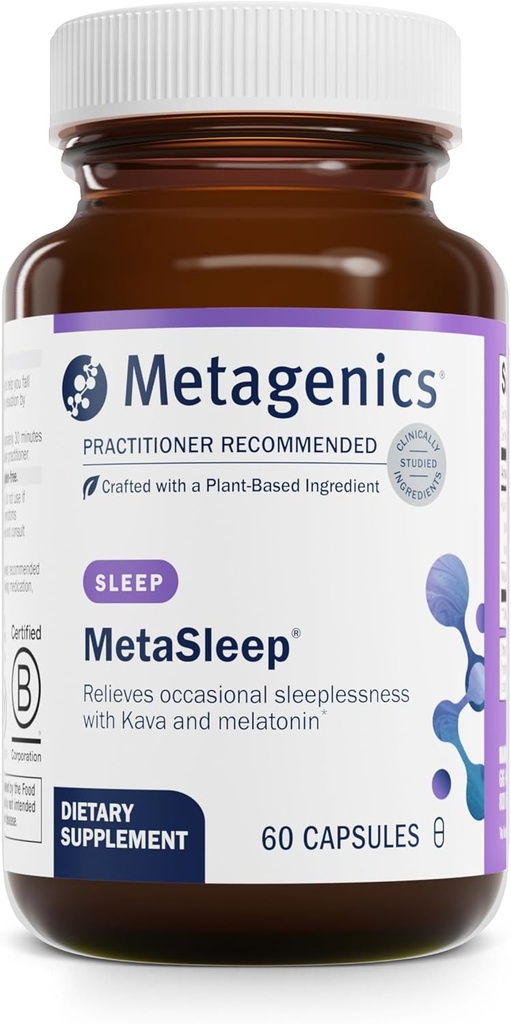 メタジェニックス - MetaSleep - カバ睡眠サプリメント付きデュアルフェーズメラトニン - 60カプセル(パッケージ1)