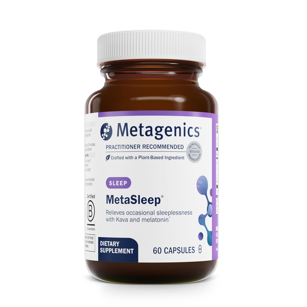 メタジェニックス - MetaSleep - カバ睡眠サプリメント付きデュアルフェーズメラトニン - 60カプセル(パッケージ1)