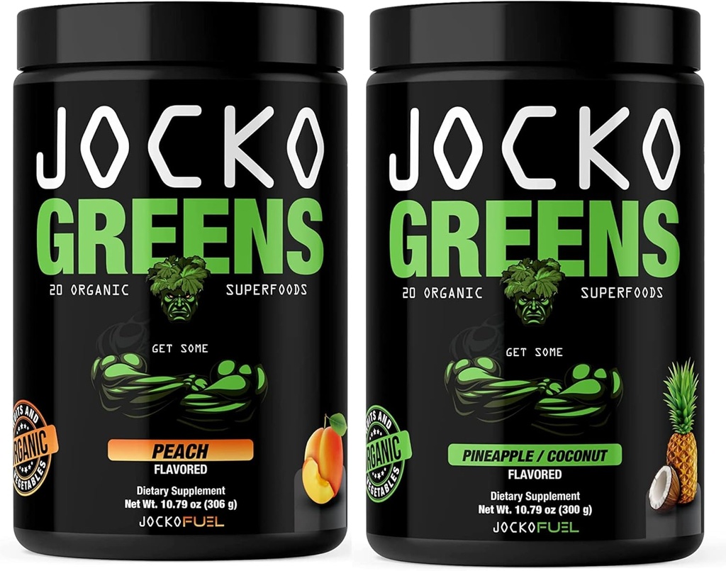 Jocko の燃料の緑の粉の束-健康な緑のジュースのための緑及びスーパーフードの粉-Spirulina、Chlorella、消化器系酵素、及びプロバイオティクスと友好的な Keto - 60 のサービング