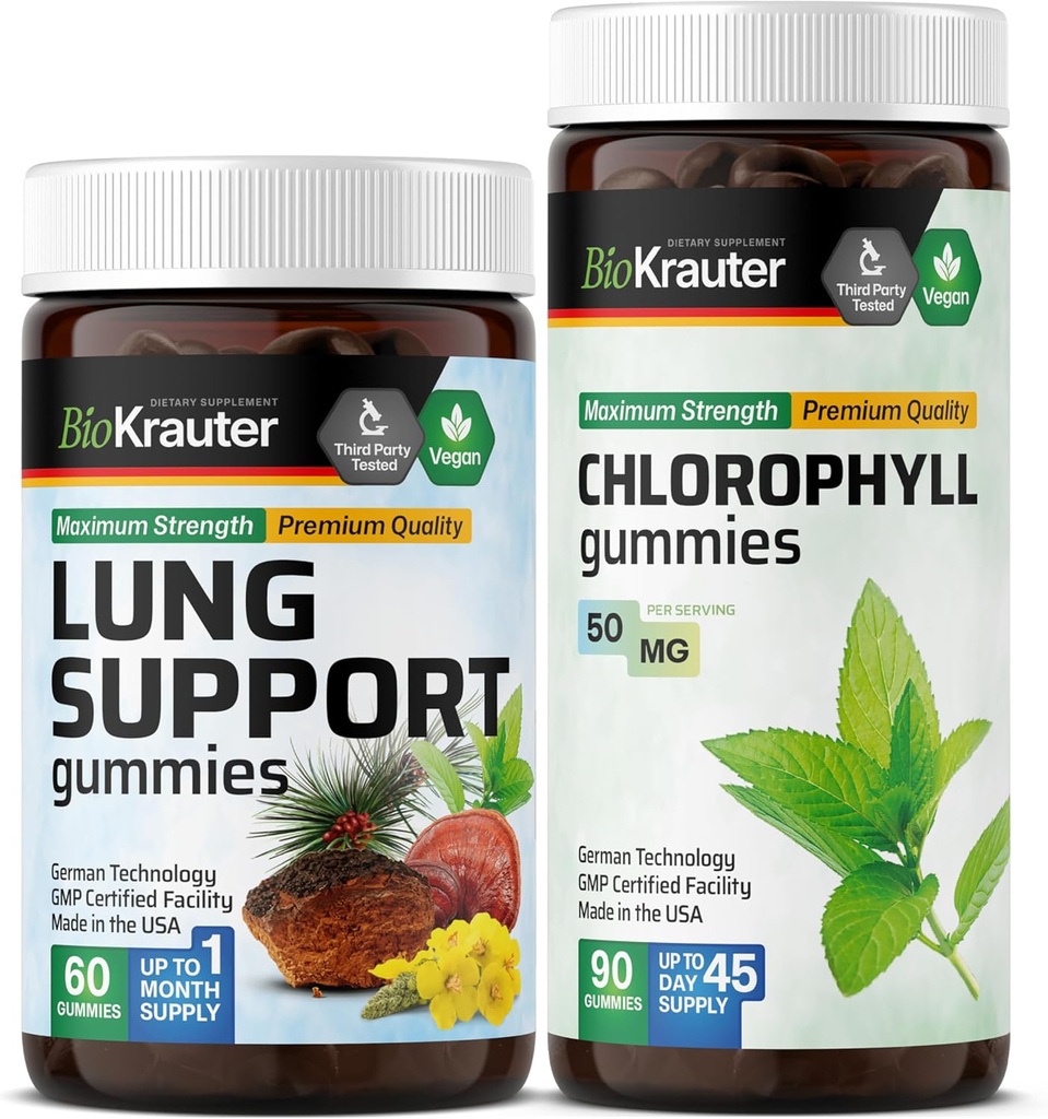 BIO KRAUTER Lung サポート60のグミー及びChlorophyll 90のグミー