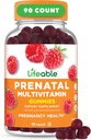 Lifeable Prenatal Multivitamin with Iron and Choline | Great Tasting prenatal Vitamins for Women | Vegetarian Non-GMO prenatal Gummies | 90 Gummies