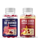 MAV NUTRITIONナイトタイムファットバーナーグミーとApple Cider Vinegar Gummies | Nighttime、Metabolism Boost&重量管理ガミーバンドル | 30 各々のサービング