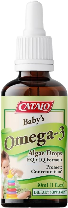 CATALO Babyの藻オメガ3 DHAサプリメント - DHA&EPA、乳児用液式、トドル&キッズ、使いやすいガラスドロッパー、2x 30ml