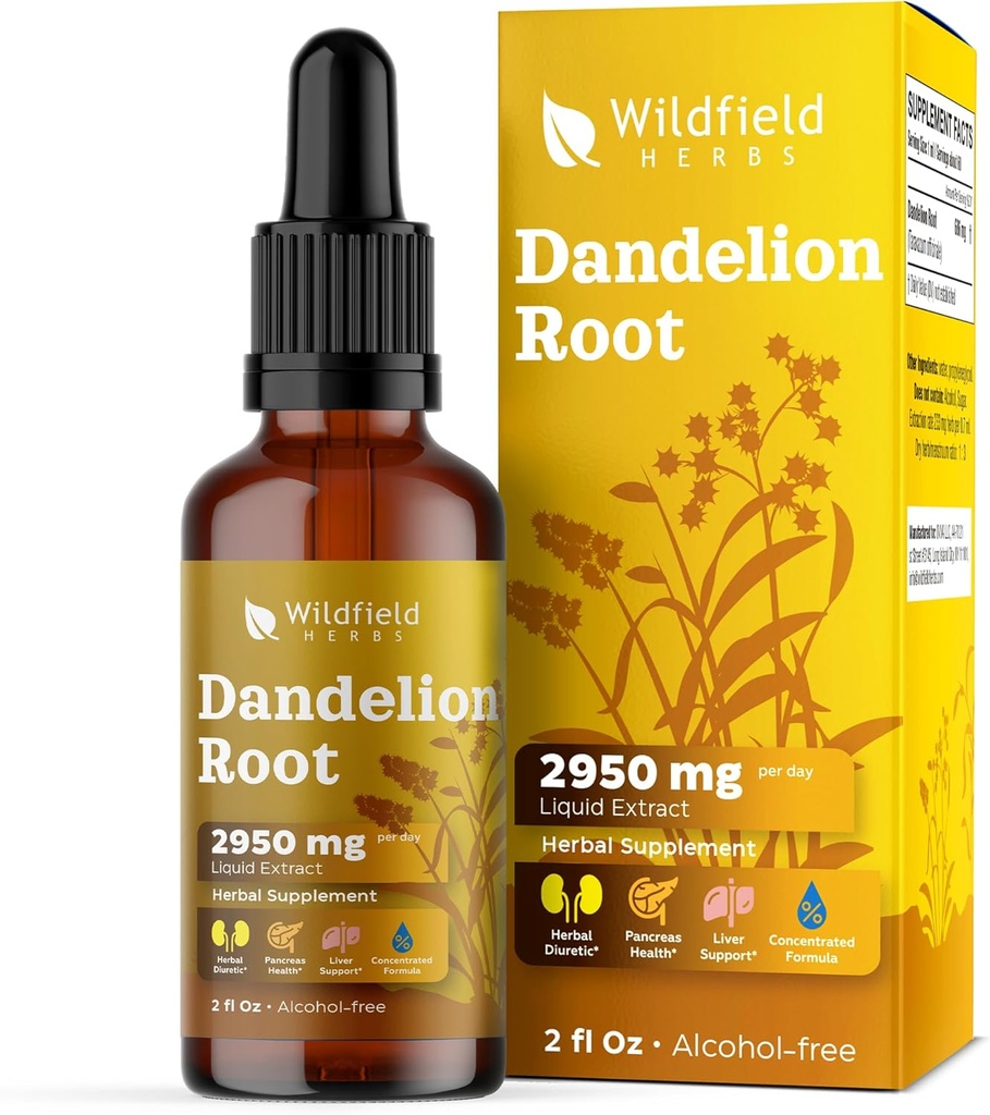 Dandelionの根のエキスは2000mg (Taraxacumのofficinale L.)の草の補足はカプセル、1か月の供給、84のサービング、アルコールなしのチンブ - 2 Oz、1のパックよりよく吸収します