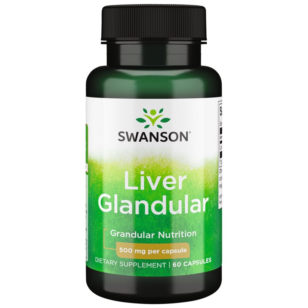 Swanson のレバーの Glandular 500 ミリグラム 60 のカプセル