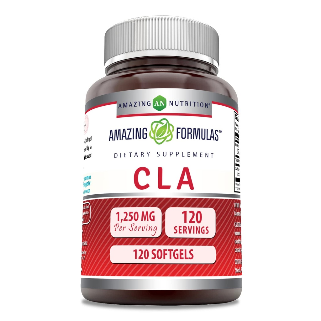 アメージングフォーミュラCLA(コンジュレーションリノール酸)1250Mg | ソフトゲルサプリメント | 非GMO | グルテンフリー | アメリカ製(1パック | 120カウント)