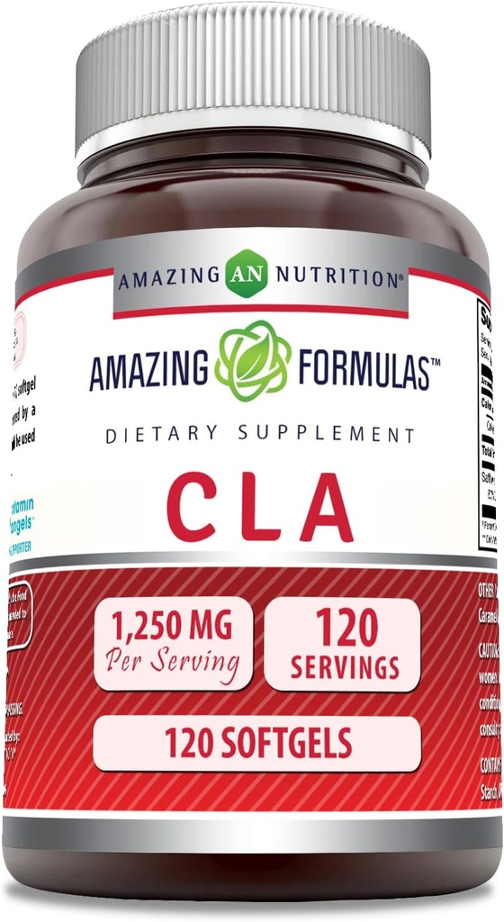 アメージングフォーミュラCLA(コンジュレーションリノール酸)1250Mg | ソフトゲルサプリメント | 非GMO | グルテンフリー | アメリカ製(1パック | 120カウント)