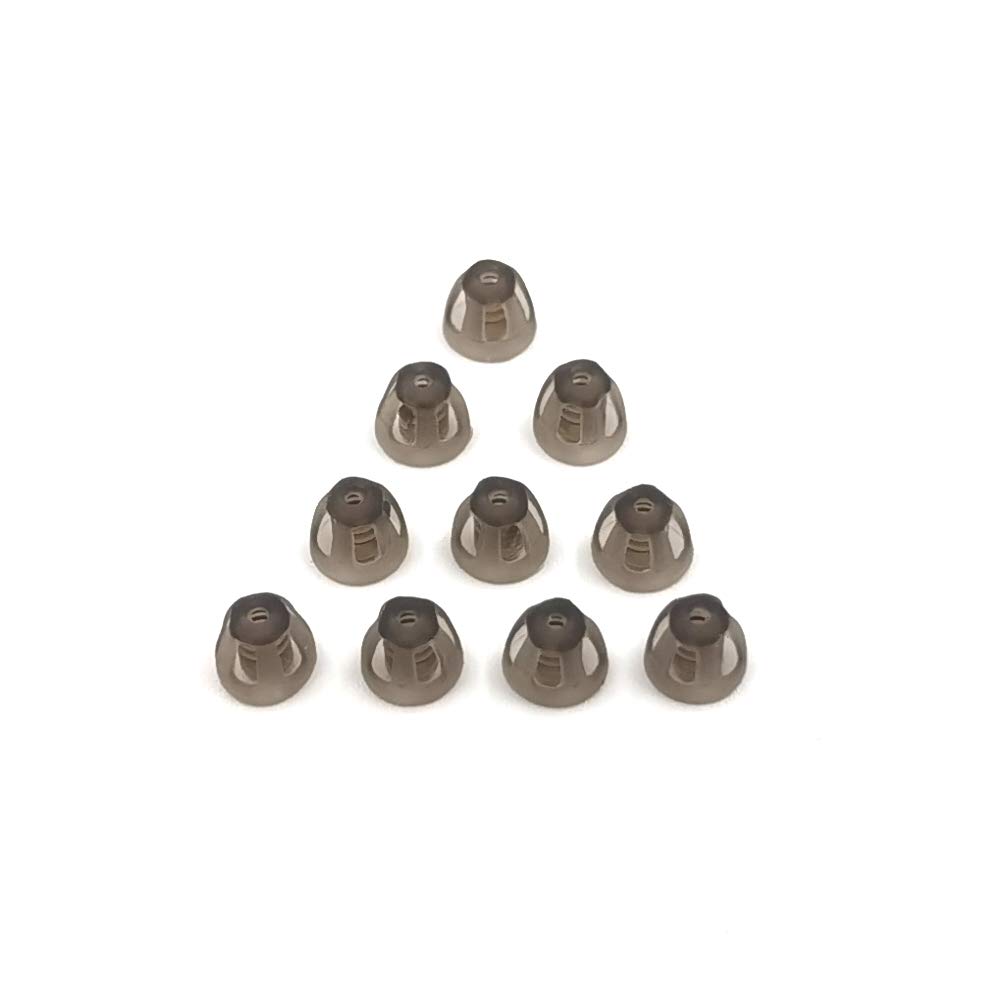 補聴器は、RIC 5mm(S * 10)を除く、オープンフィットBTEサウンドアンプPSAPキットの見えないために快適なスモーキーグレーのヒントイヤーピースをドーム